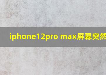 iphone12pro max屏幕突然变色